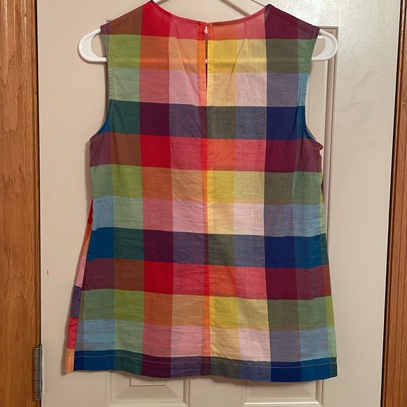 J. Crew Colorful Plaid Sleeveless Top - Picture 2 of 5